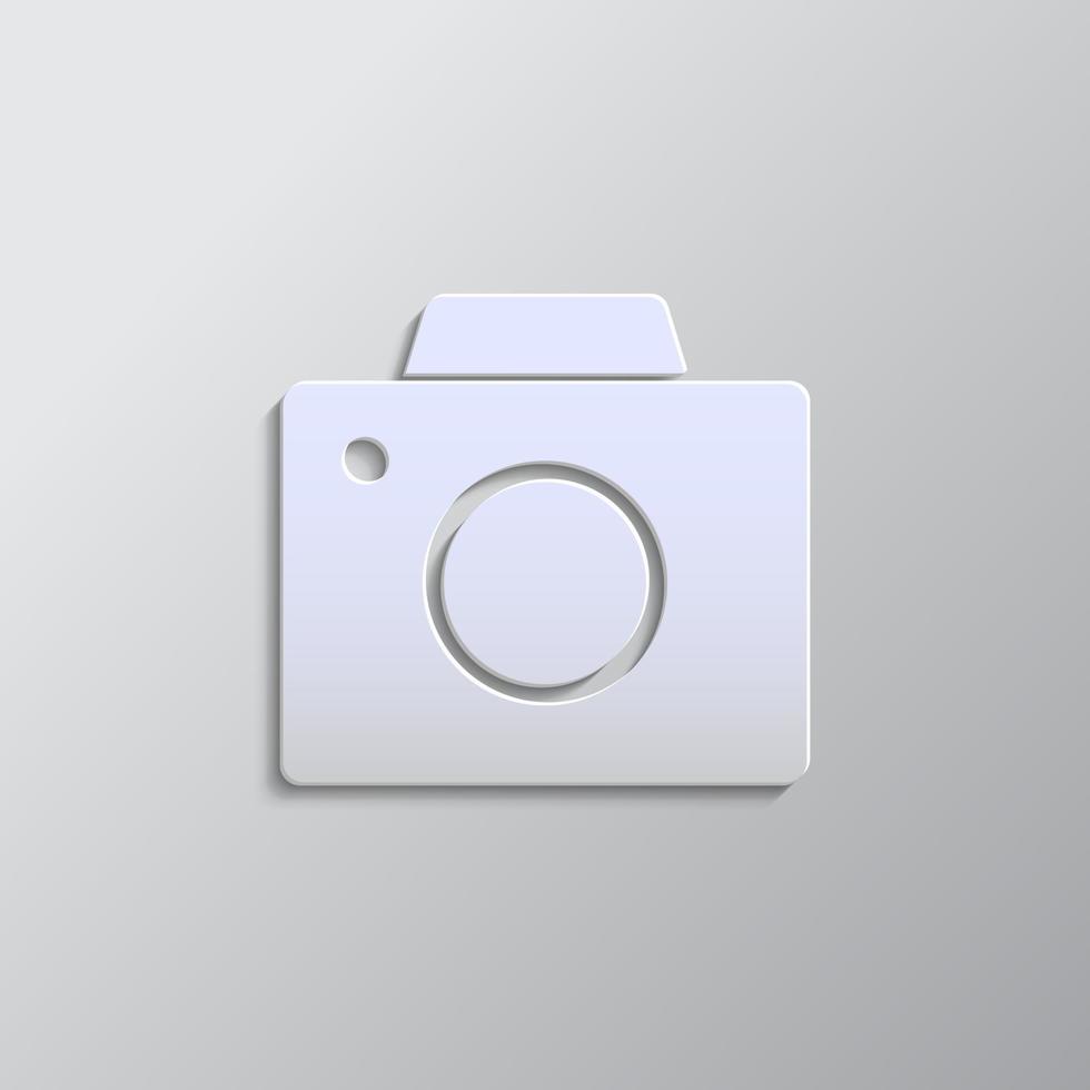 vecchio digitale telecamera carta stile, icona. grigio colore vettore sfondo- carta stile vettore icona.
