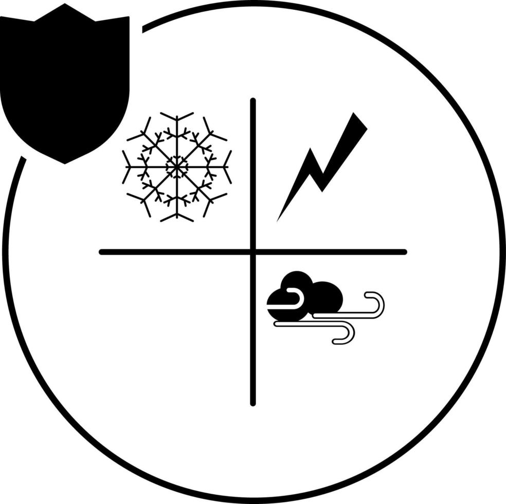 casa, assicurazione, naturale calamità, tempo metereologico icona illustrazione isolato vettore cartello simbolo - assicurazione icona vettore nero - vettore su bianca sfondo