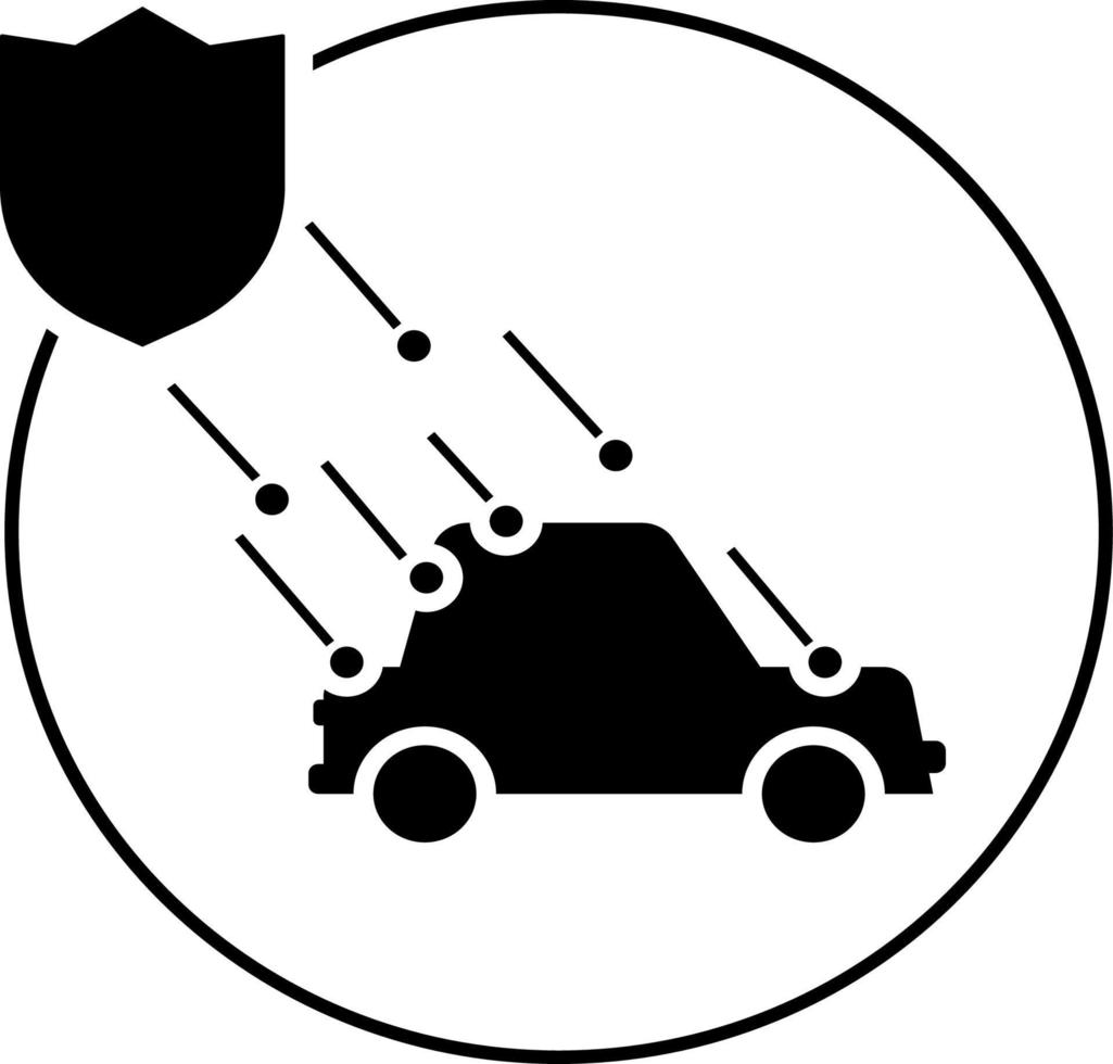 macchina, assicurazione, naturale calamità icona illustrazione isolato vettore cartello simbolo - assicurazione icona vettore nero - vettore su bianca sfondo