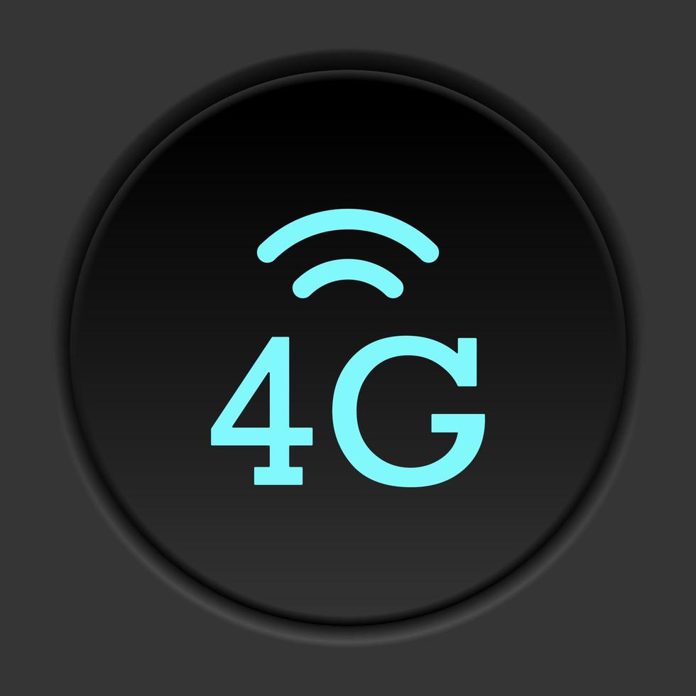 buio pulsante icona 4g segnale. pulsante bandiera il giro distintivo interfaccia per applicazione illustrazione su scurire sfondo vettore