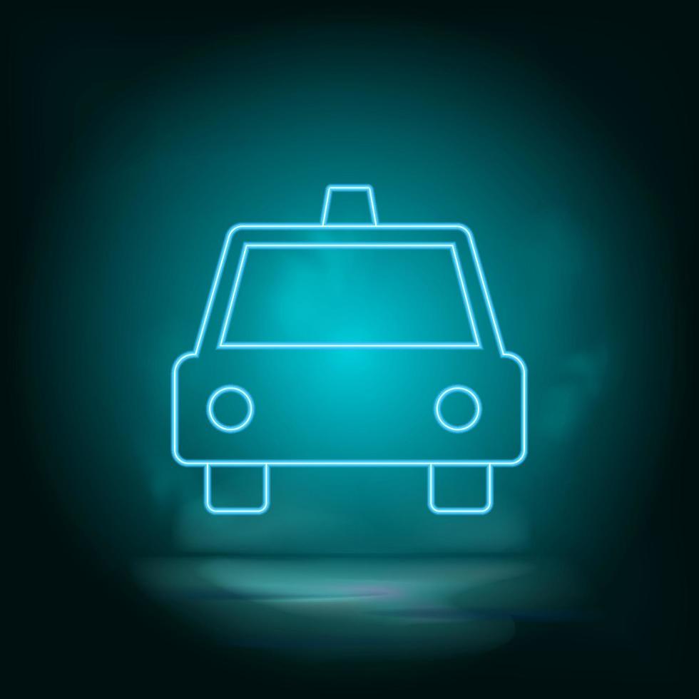 Taxi blu neon vettore icona. semplice elemento illustrazione a partire dal carta geografica e navigazione concetto. Taxi blu neon vettore icona. vero tenuta concetto vettore illustrazione. su bianca sfondo