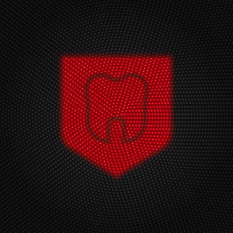 dentale, assicurazione, scudo, dente icona, traffico leggero cartello, retrò stile vettore icona. traffico cartello vettore icona. assicurazione concetto vettore illustrazione. su bianca sfondo