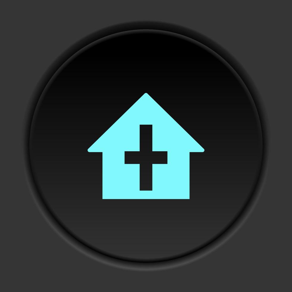 il giro pulsante icona cappella schema. pulsante bandiera il giro distintivo interfaccia per applicazione illustrazione su buio sfondo vettore