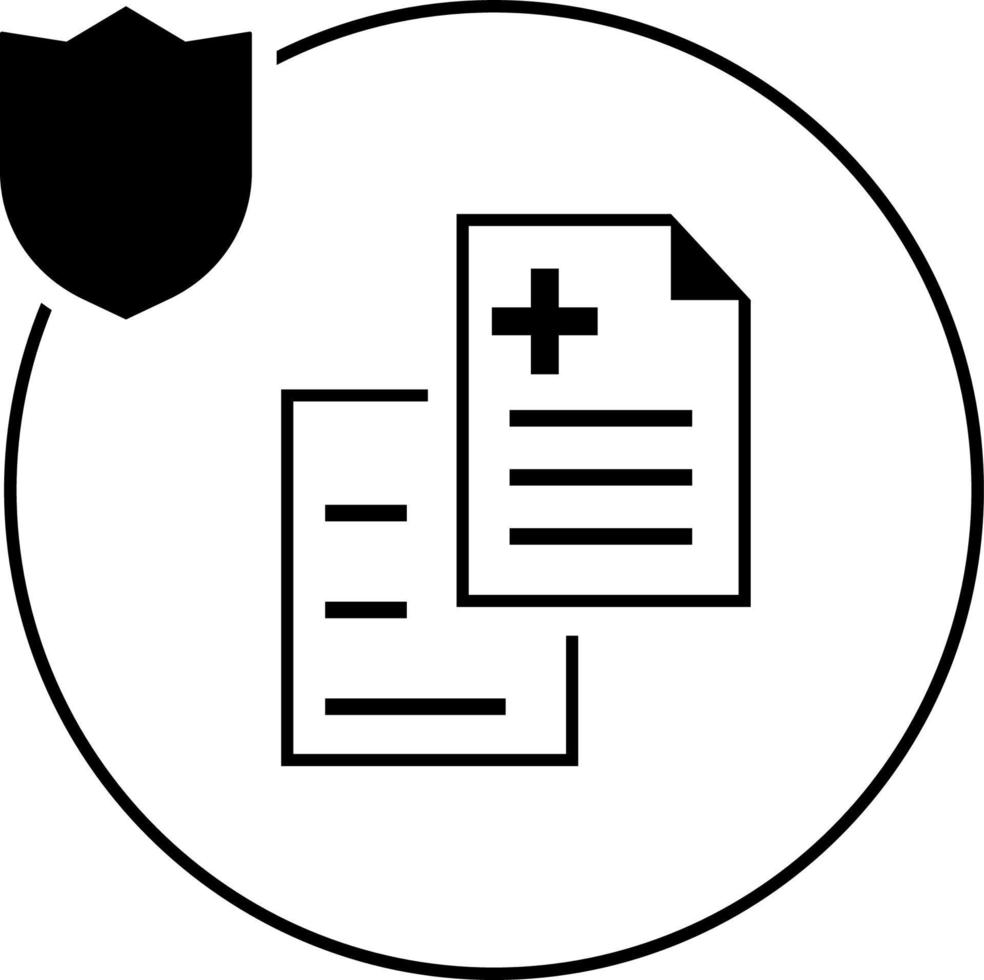 umano, assicurazione, Salute icona illustrazione isolato vettore cartello simbolo - assicurazione icona vettore nero - vettore su bianca sfondo