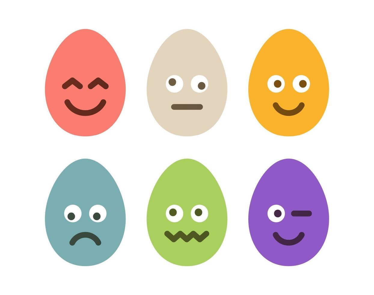 set di uova di Pasqua emoji vettore