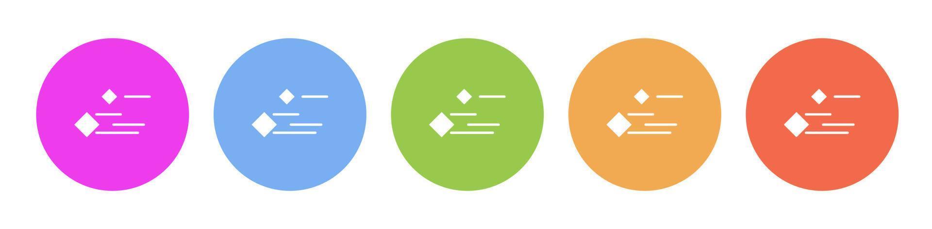 Multi colorato piatto icone su il giro sfondi. volare, volare, oggetti multicolore cerchio vettore icona su bianca sfondo