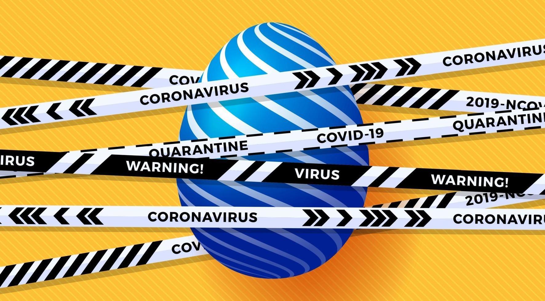 Pasqua durante il banner del concetto di pandemia di coronavirus vettore