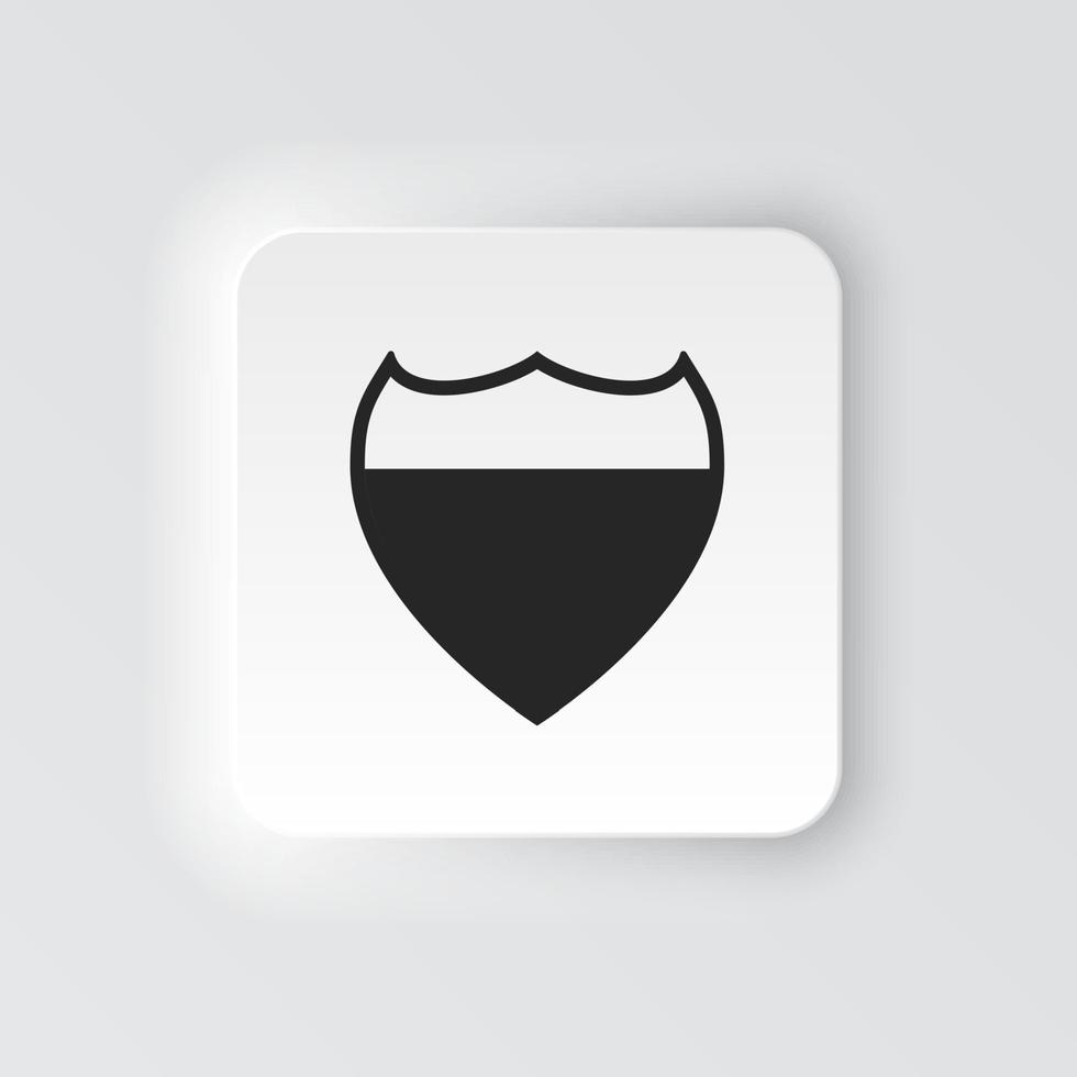 rettangolo pulsante icona polizia metallo piatto. pulsante bandiera rettangolo distintivo interfaccia per applicazione illustrazione su neomorfo stile su bianca sfondo vettore