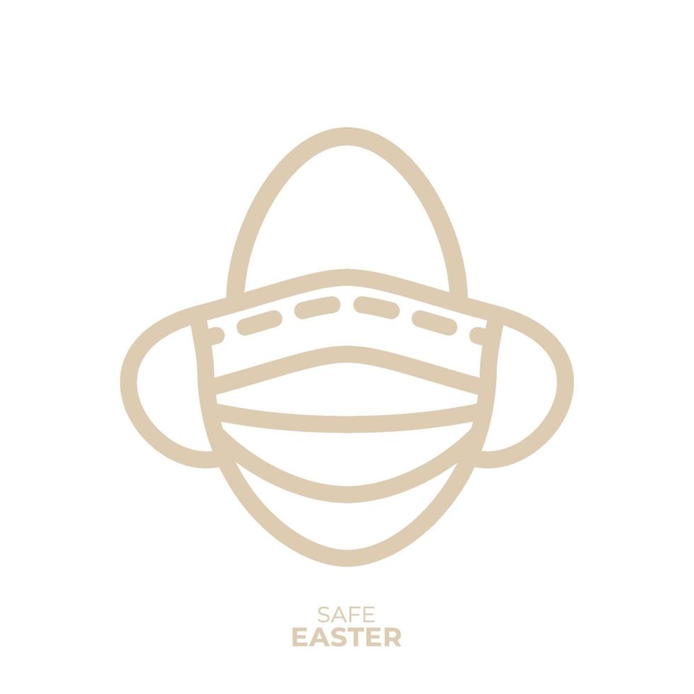 icona di uovo di Pasqua maschera medica vettore