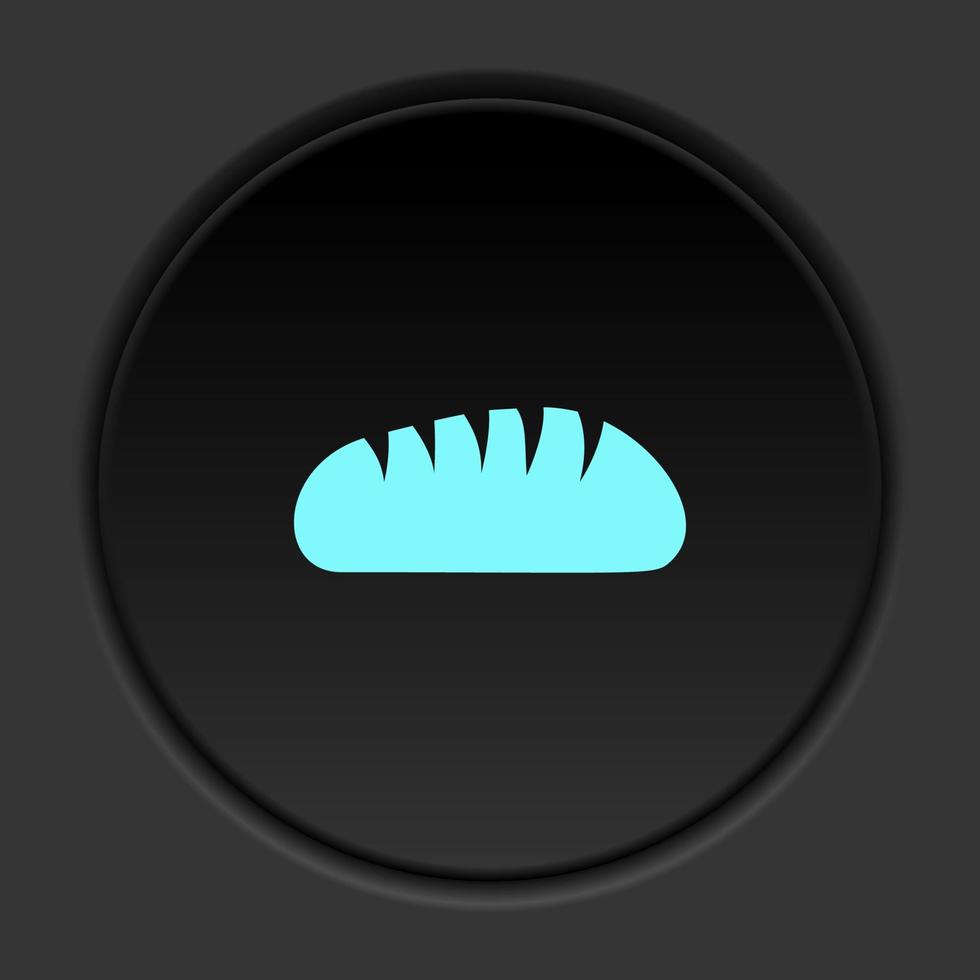 il giro pulsante icona allevato. pulsante bandiera il giro distintivo interfaccia per applicazione illustrazione su buio sfondo vettore