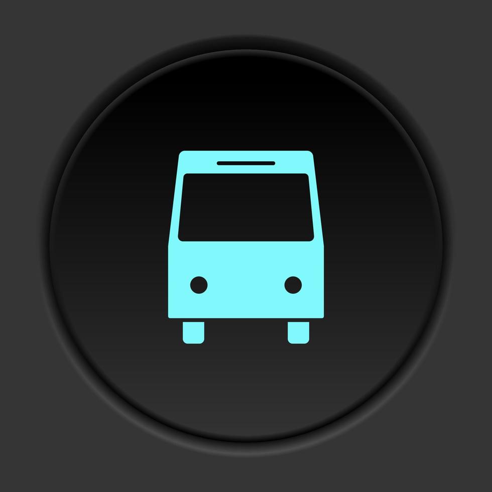 il giro pulsante icona autobus. pulsante bandiera il giro distintivo interfaccia per applicazione illustrazione su buio sfondo vettore