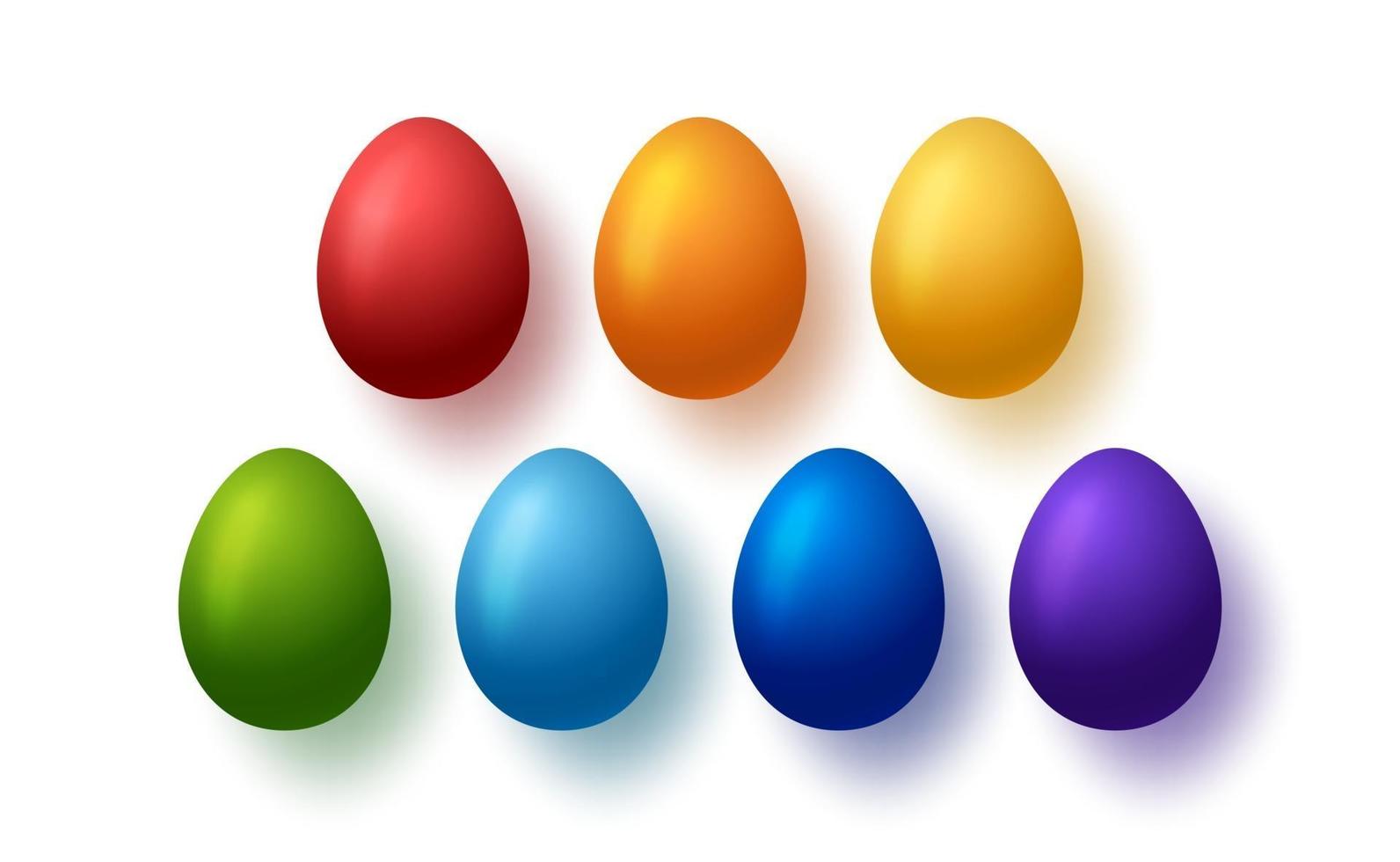 uova arcobaleno. uova colorate di vettore di raccolta simboli di Pasqua felice