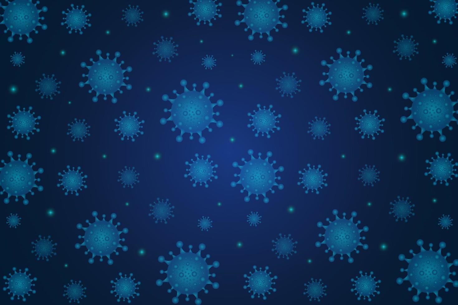 sfondo blu modello virus vettore