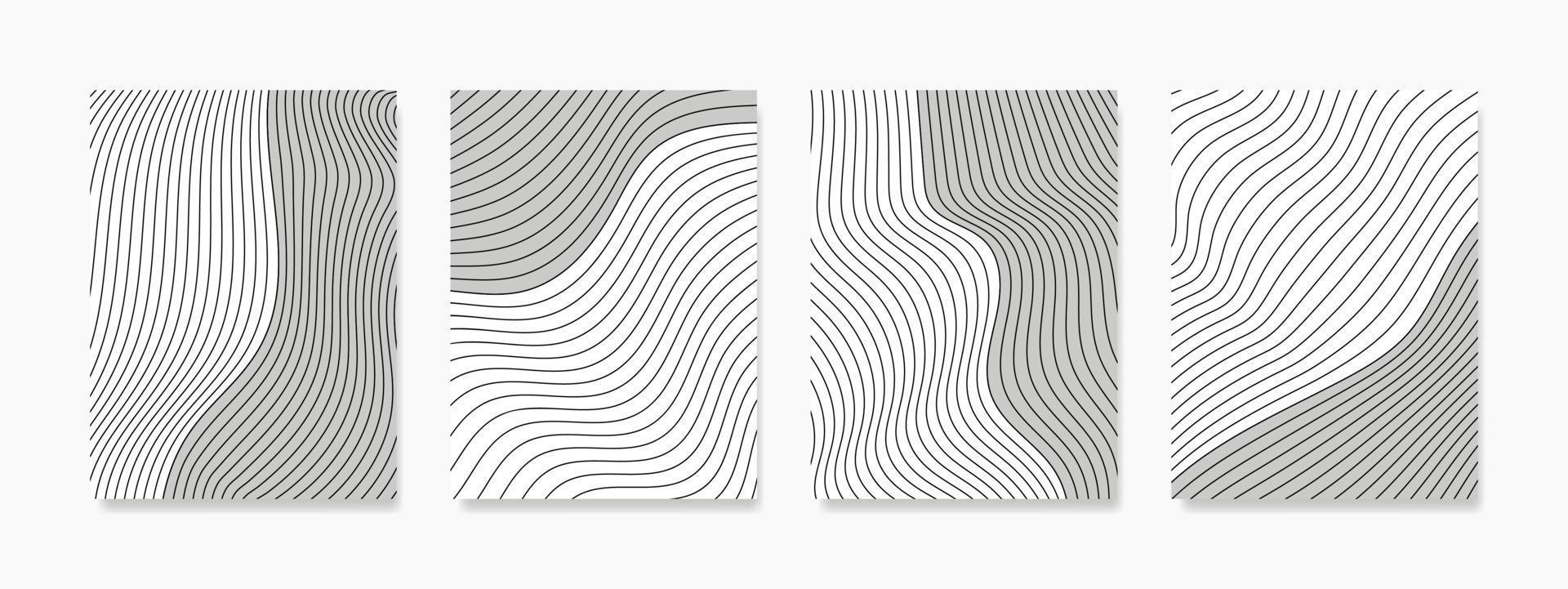 Questo astratto parete arte Caratteristiche un' geometrico linea modello nel un' ondulato forma con un' semichiuso ombra. creato come un' vettore lineare illustrazione, Perfetto per, sfondi, manifesti, e camera decorazioni.