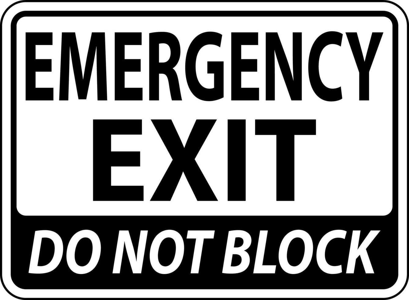emergenza Uscita fare non bloccare cartello su bianca sfondo vettore