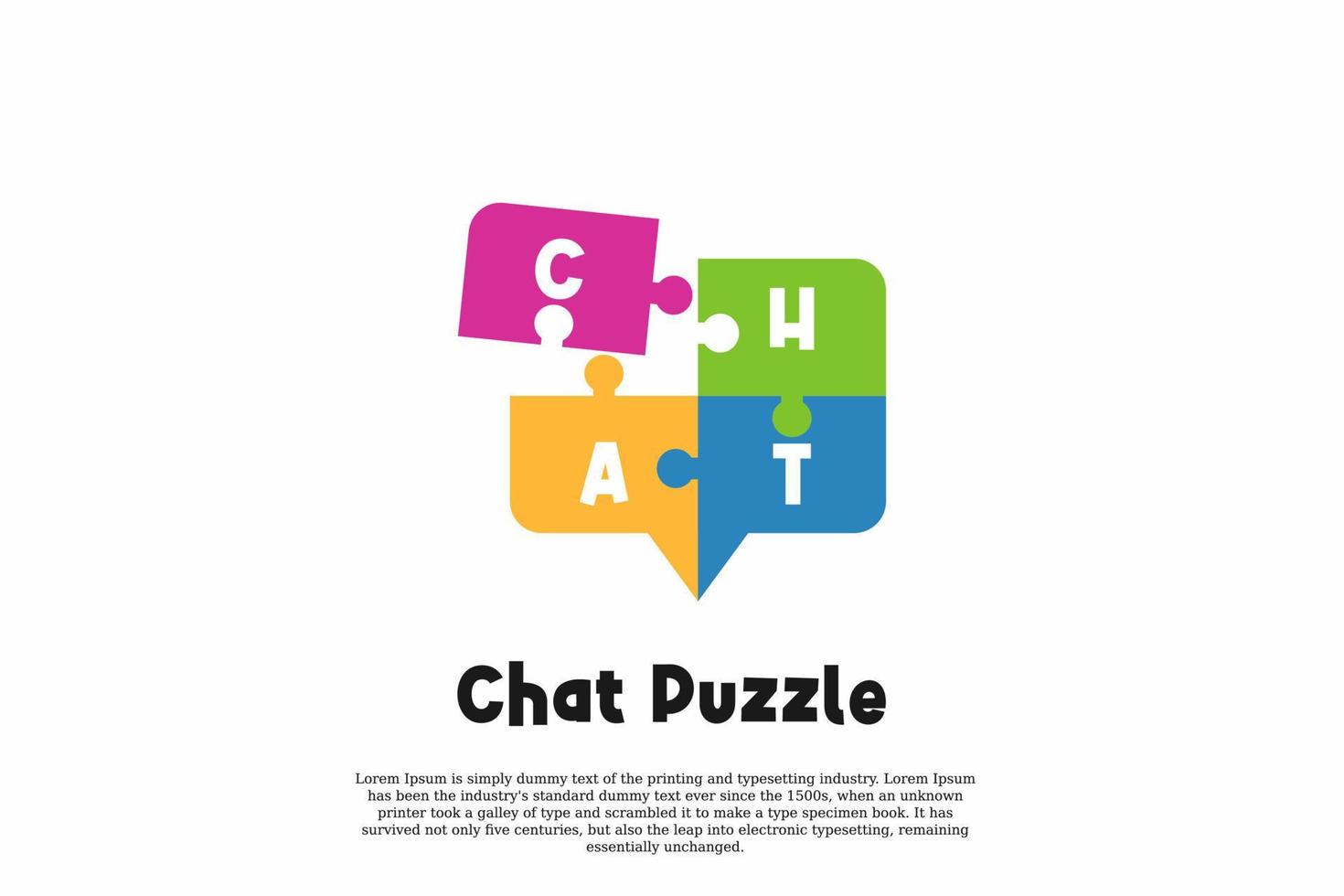 vettore Chiacchierare puzzle logo modello