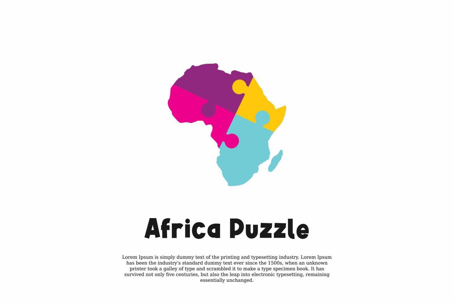 vettore Africa puzzle logo design modello