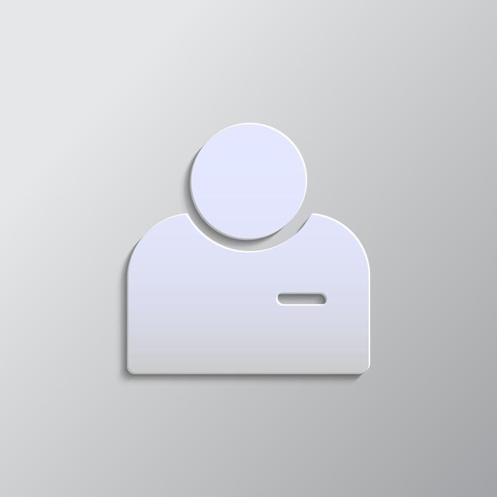avatar, utente carta stile, icona. grigio colore vettore sfondo- carta stile vettore icona.