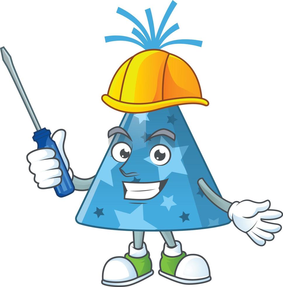 cartone animato personaggio di blu festa cappello vettore