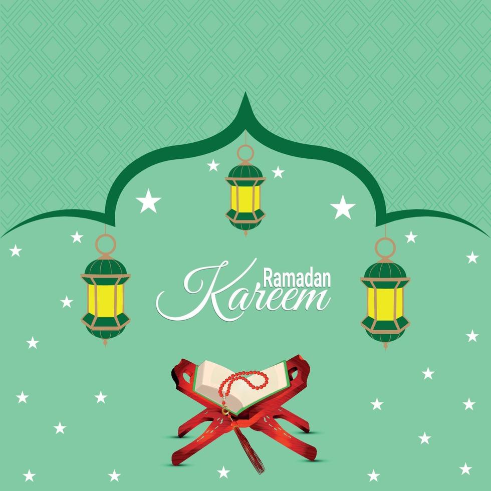 biglietto di auguri piatto ramadan kareem o eid mubarak vettore