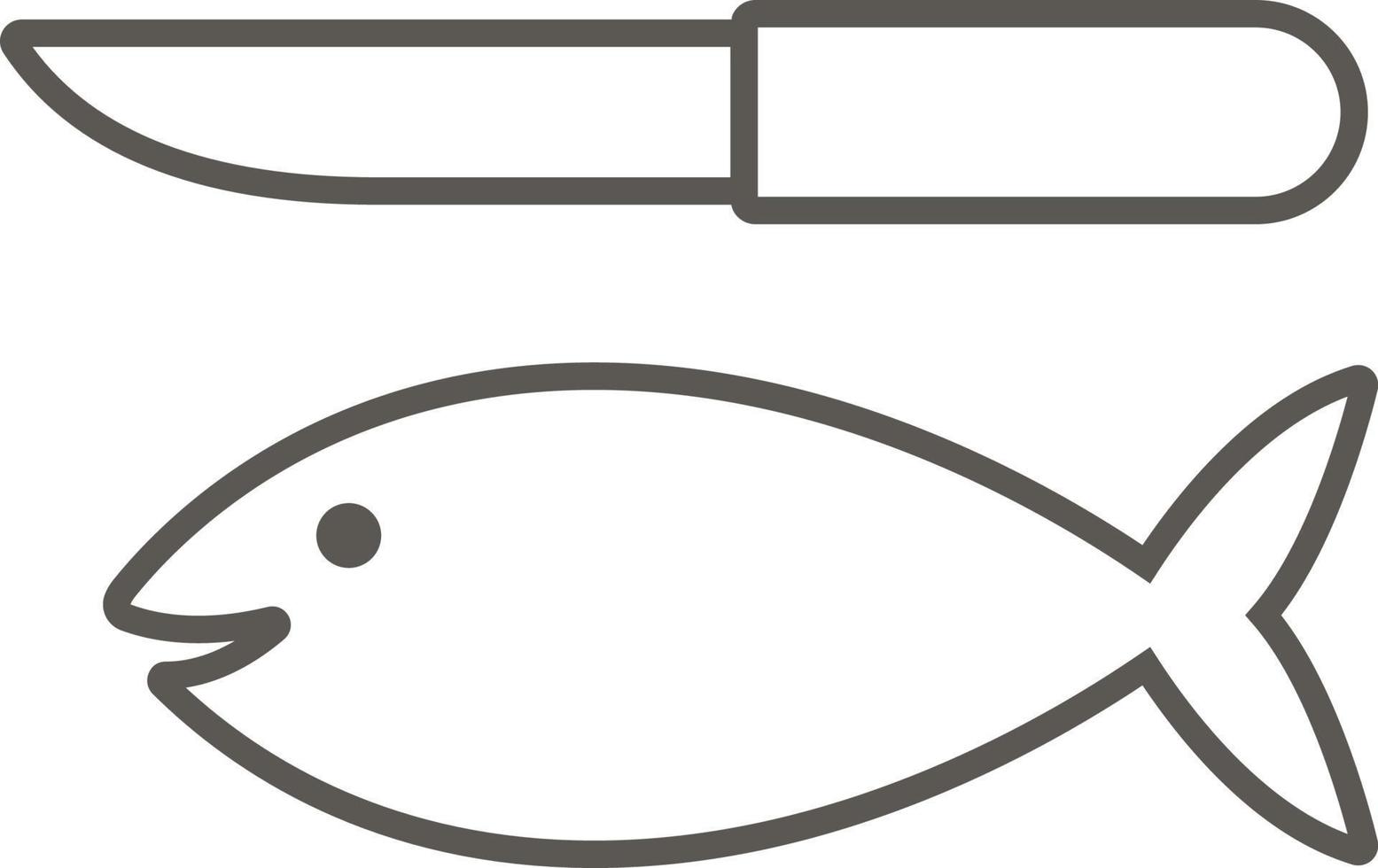 pesce e un' coltello vettore icona. semplice elemento illustrazione a partire dal carta geografica e navigazione concetto. pesce e un' coltello vettore icona. vero tenuta concetto vettore illustrazione.
