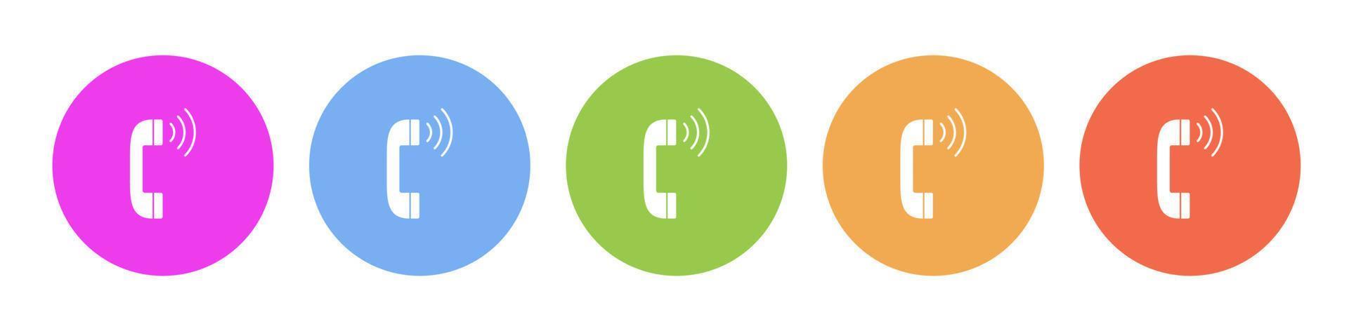 Multi colorato piatto icone su il giro sfondi. comunicazione multicolore cerchio vettore icona su bianca sfondo