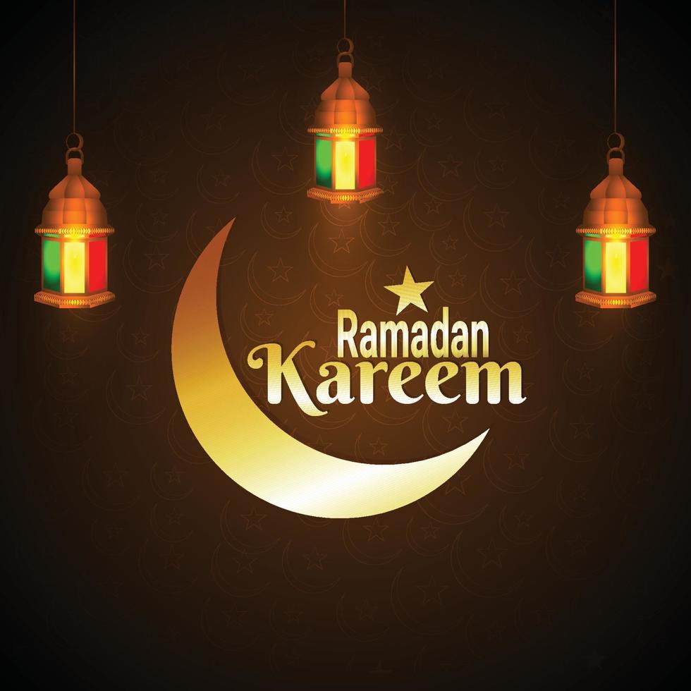 sfondo di ramadan kareem con lanterna islamica vettore