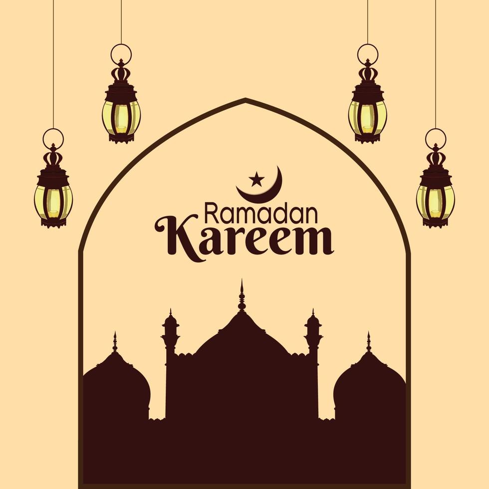 concetto di design piatto ramadan kareem o eid mubarak vettore