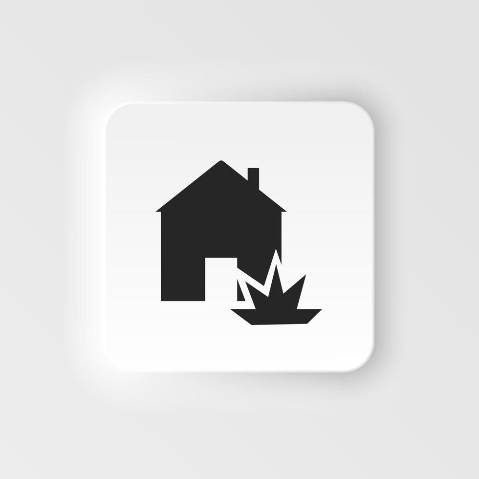 esplosione, casa, Casa, assicurazione icona - vettore. assicurazione neumorfico stile vettore icona. su bianca sfondo