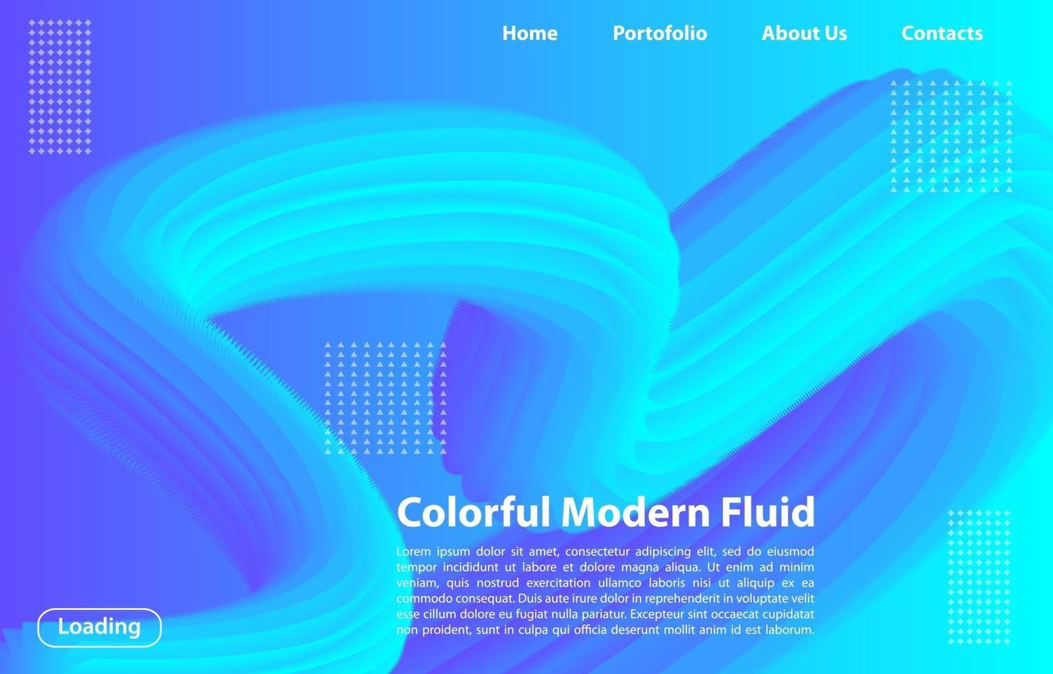 sfondo fluido moderno colorato 3d. modello di design per pagina di destinazione, banner, poster, copertina, ecc. vettore