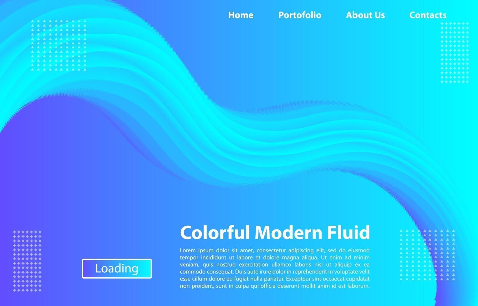 sfondo fluido moderno colorato 3d. modello di design per pagina di destinazione, banner, poster, copertina, ecc. vettore