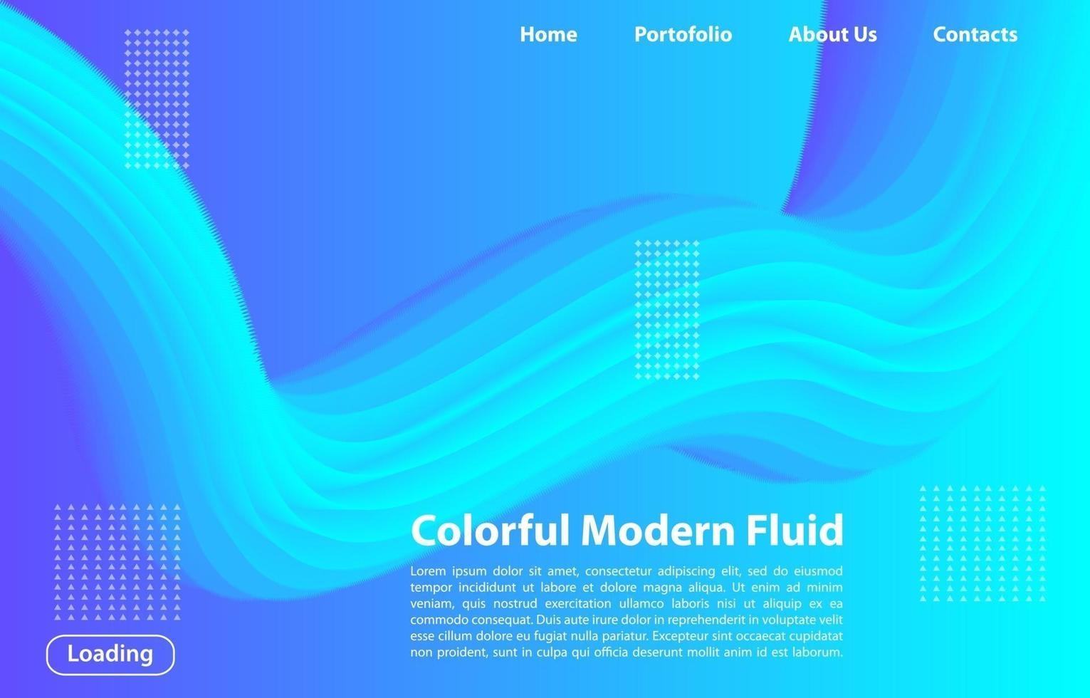 sfondo fluido moderno colorato 3d. modello di design per pagina di destinazione, banner, poster, copertina, ecc. vettore