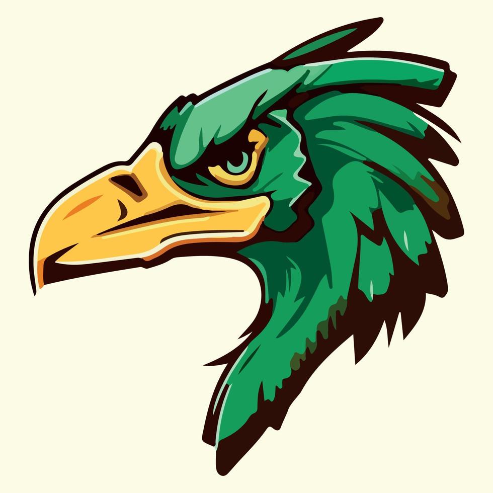 avvoltoio viso portafortuna esport logo vettore illustrazione con isolato sfondo