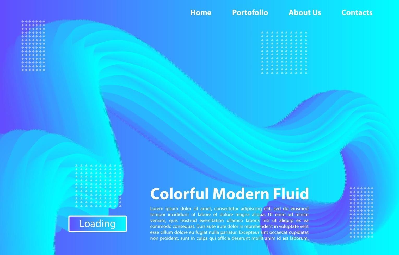 sfondo fluido moderno colorato 3d. modello di design per pagina di destinazione, banner, poster, copertina, ecc. vettore