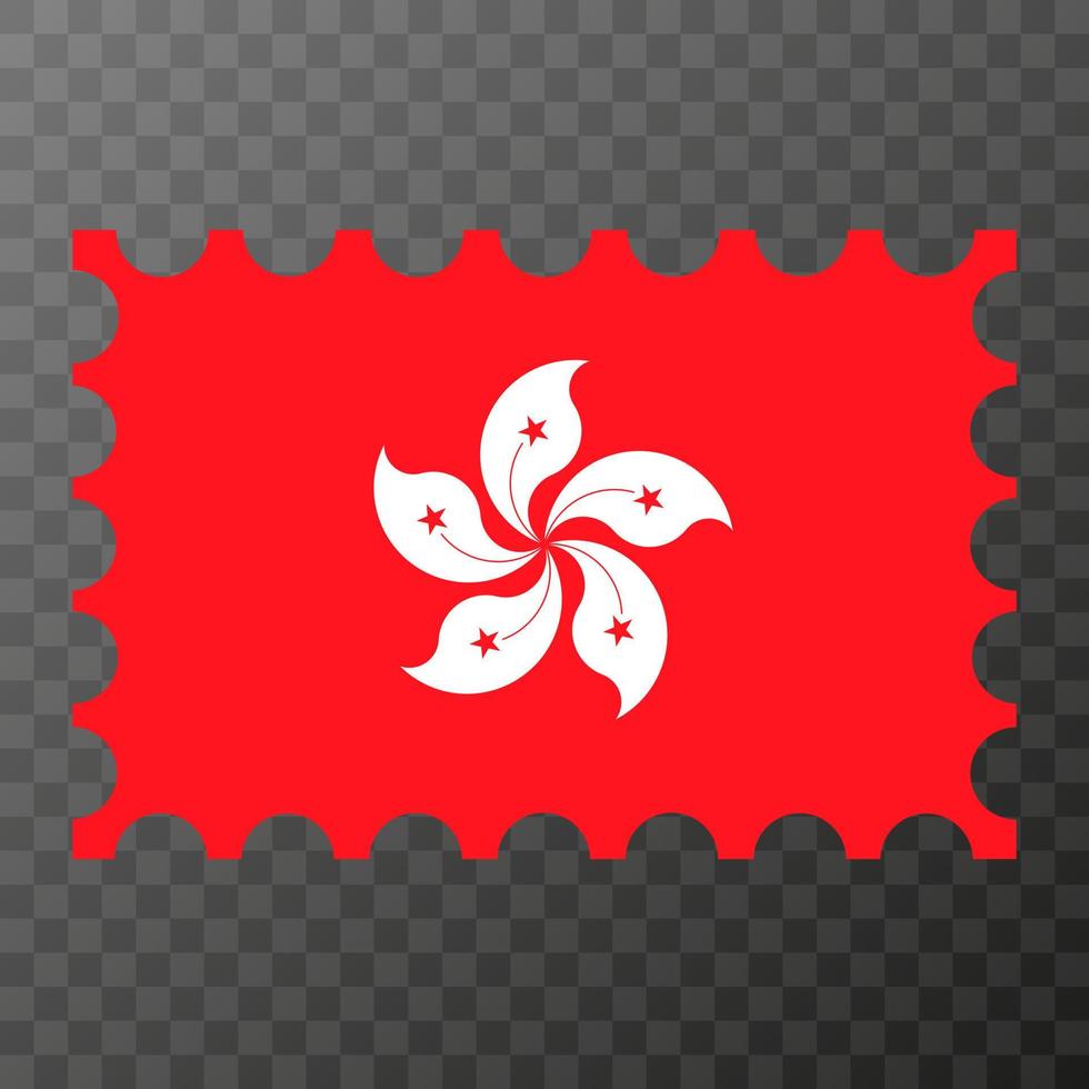 affrancatura francobollo con hong kong bandiera. vettore illustrazione.