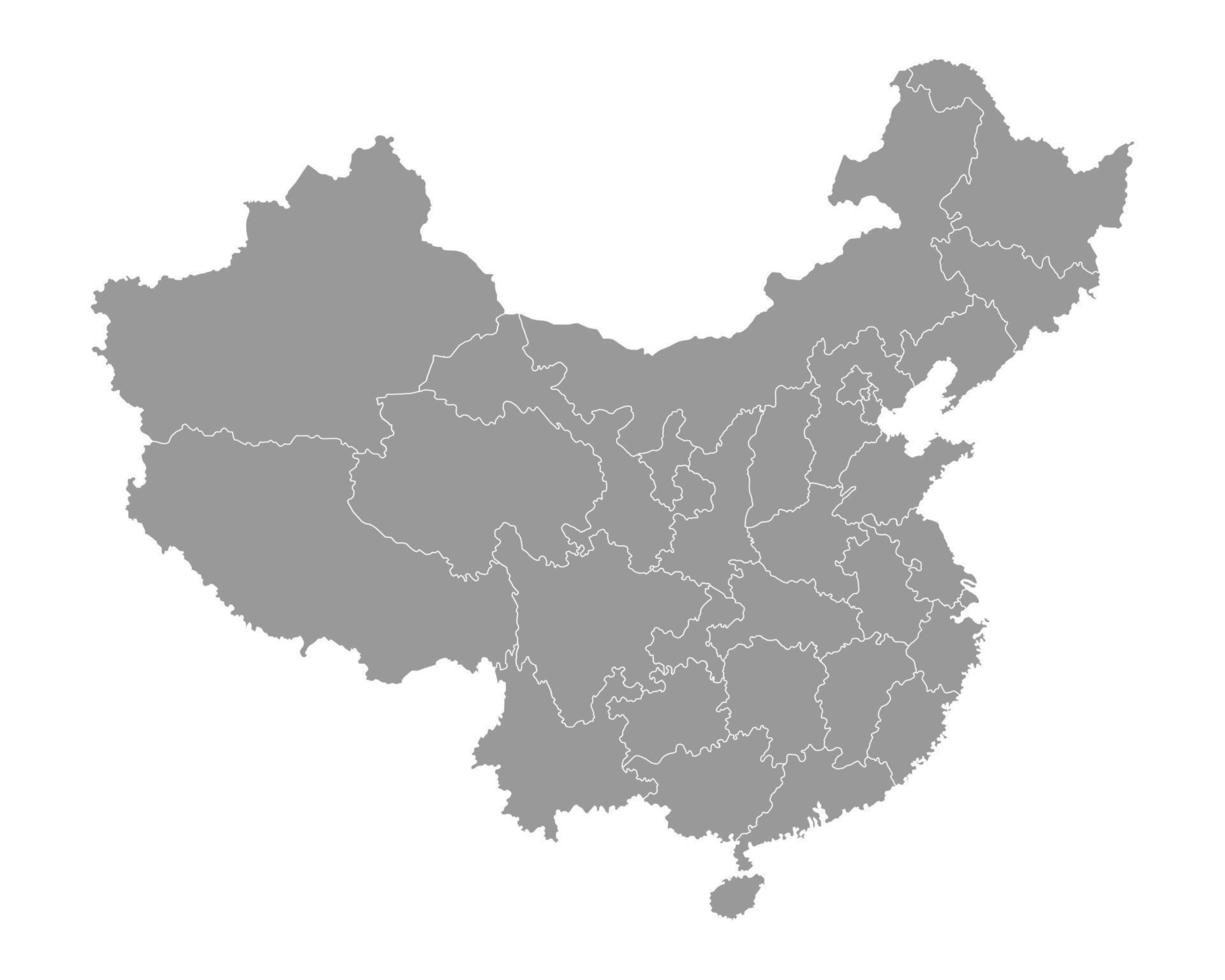 Cina carta geografica con amministrativo divisioni. vettore illustrazione.
