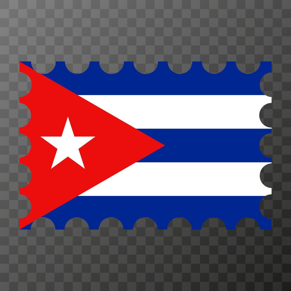 affrancatura francobollo con Cuba bandiera. vettore illustrazione.