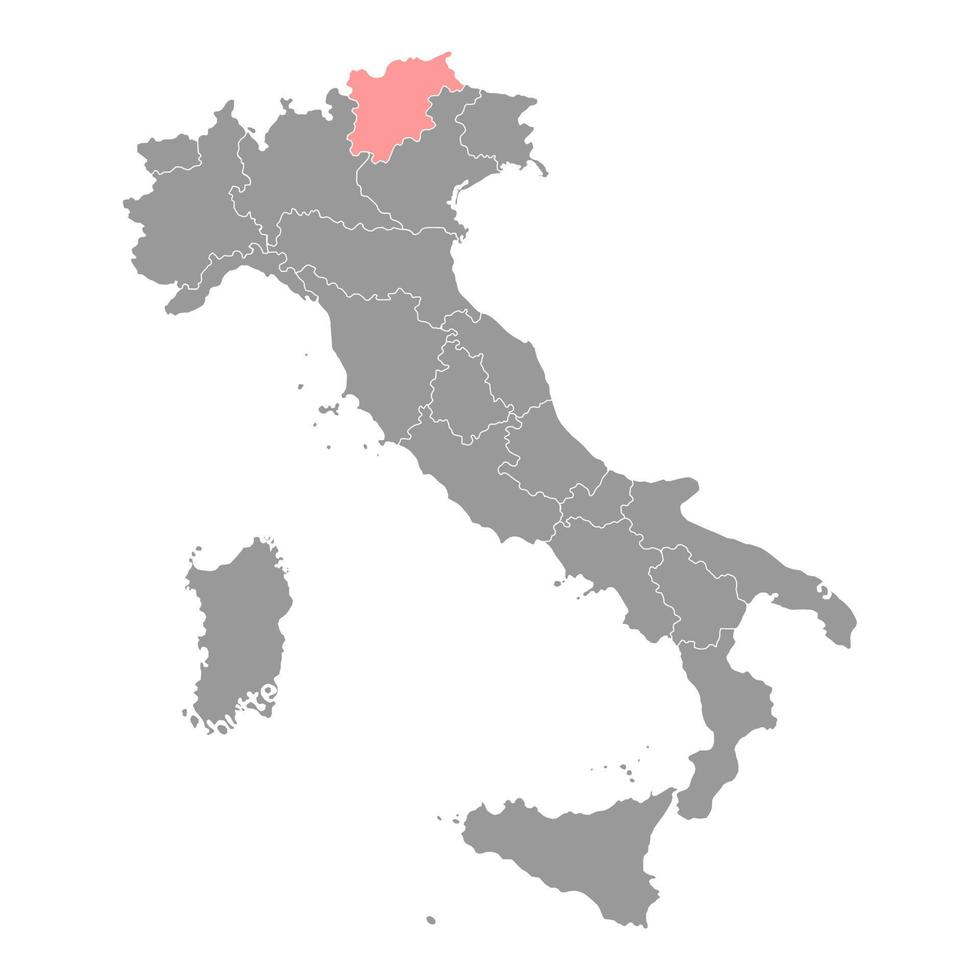 trentino contralto adige carta geografica. regione di Italia. vettore illustrazione.
