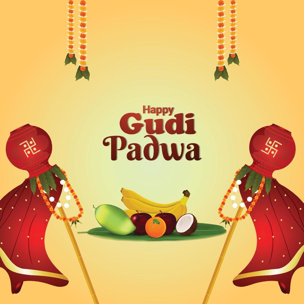 sfondo di celebrazione realistica gudi padwa vettore