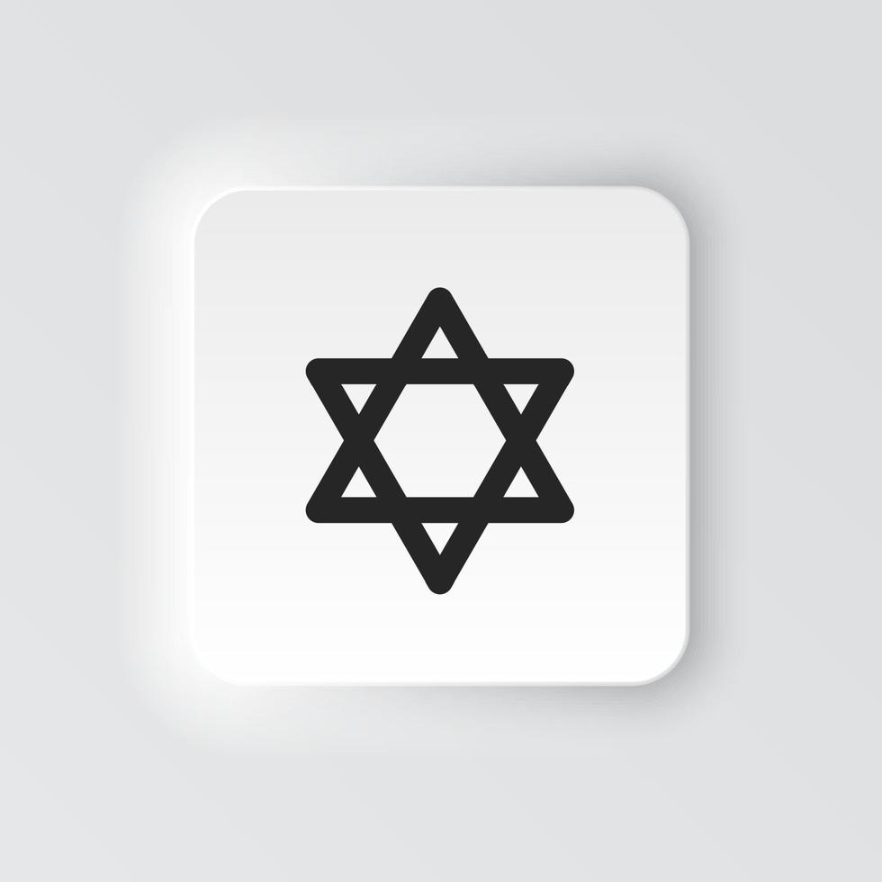 rettangolo pulsante icona Israele stella di davide. pulsante bandiera rettangolo distintivo interfaccia per applicazione illustrazione su neomorfo stile su bianca sfondo vettore