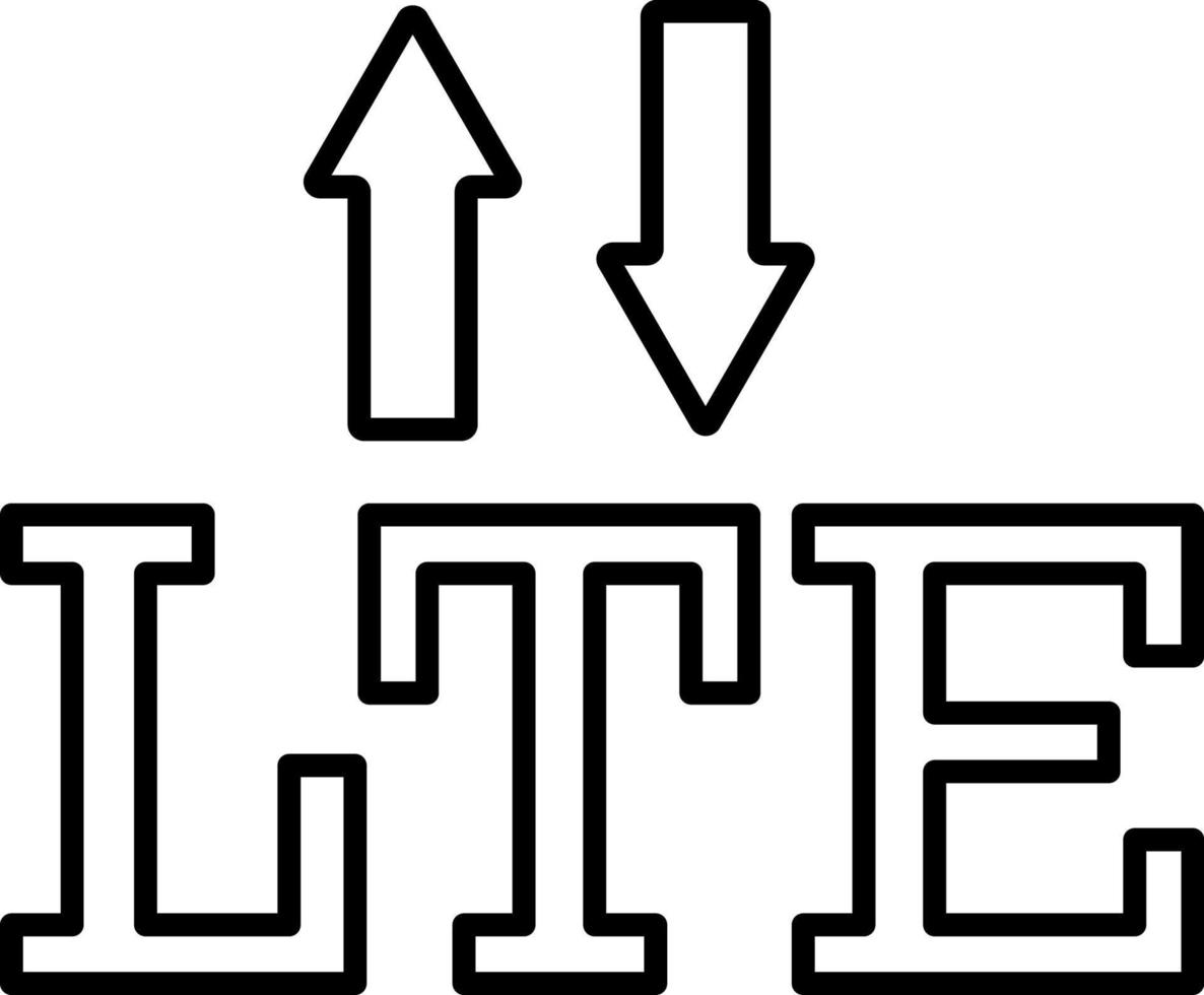 linea vettore icona lte, segnale, frecce. schema vettore icona su bianca sfondo