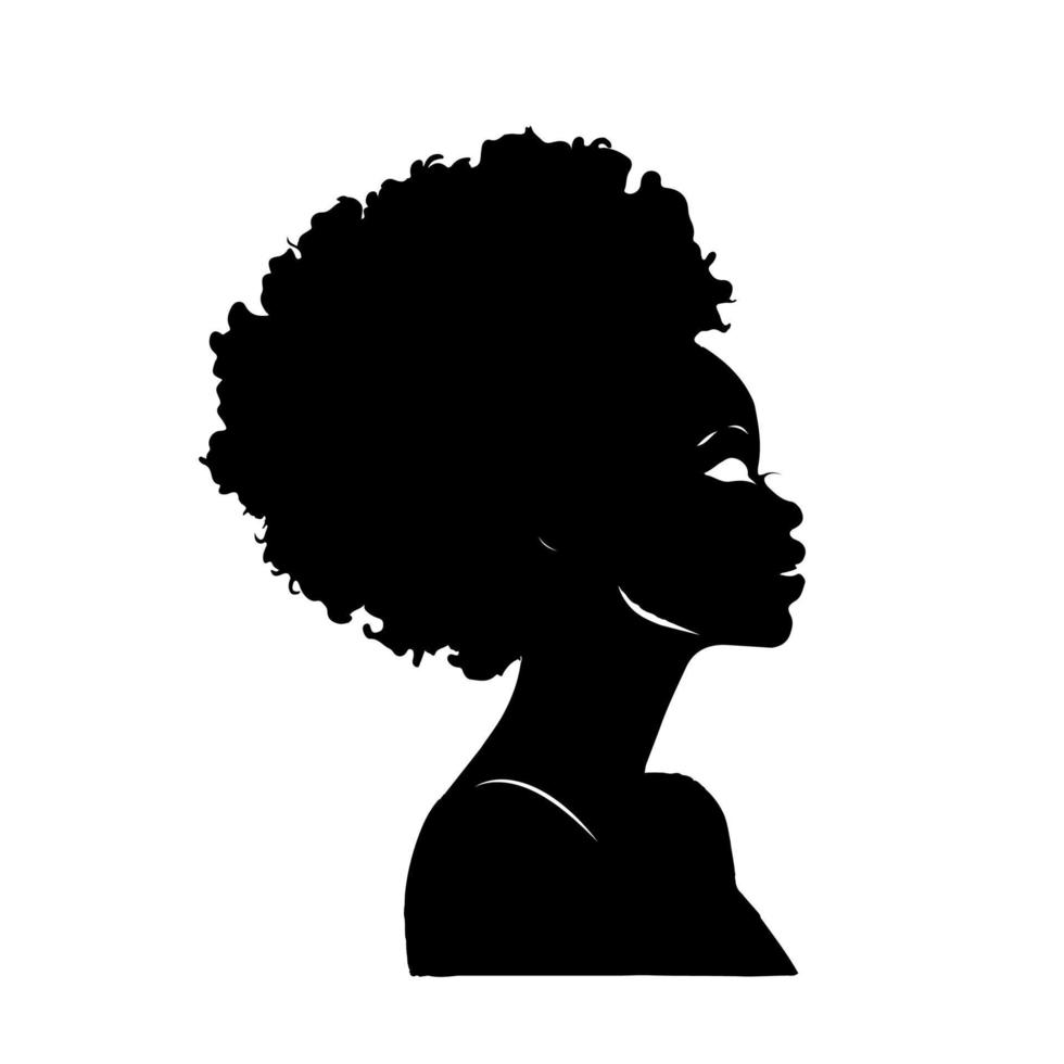 classico ritratto nero donna silhouette vettore