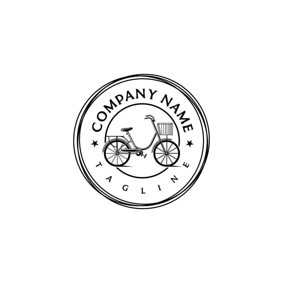 bicicletta logo design modello. eccezionale un' bicicletta con cerchio e stella logo. un' bicicletta con cerchio Linea artistica logotipo. vettore