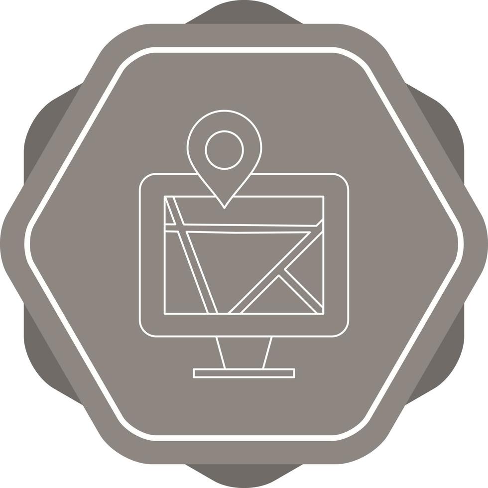 mappe su computer linea icona vettore