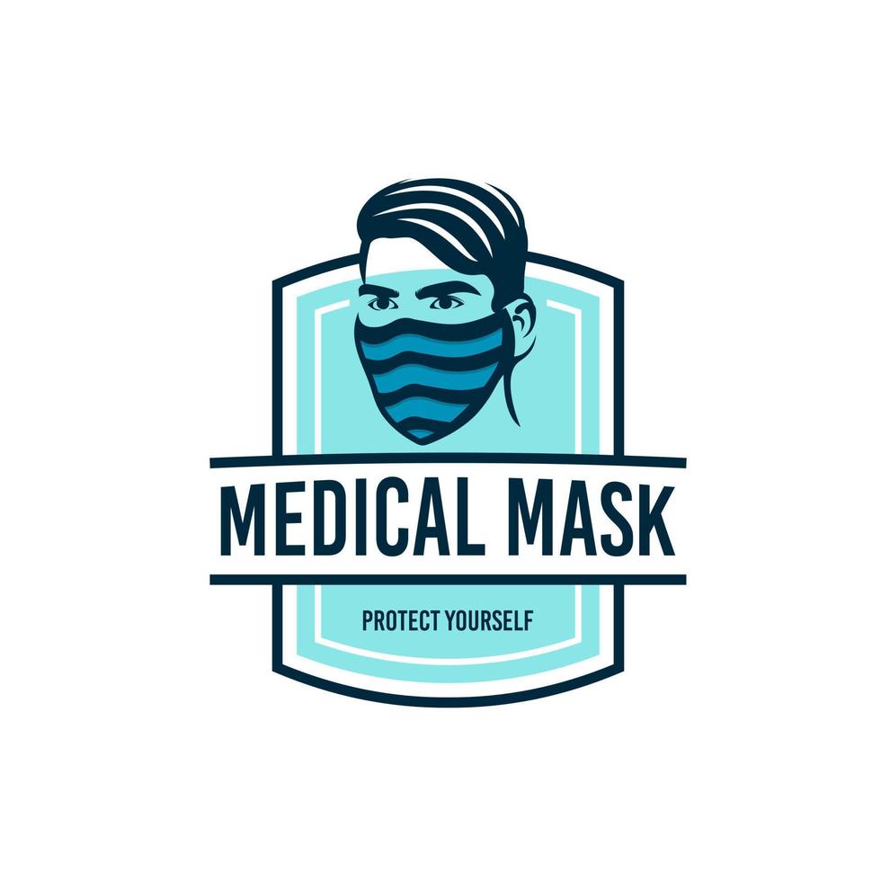 maschera un' medico logo design. eccezionale moderno maschera logo. un' maschera medico logotipo. vettore