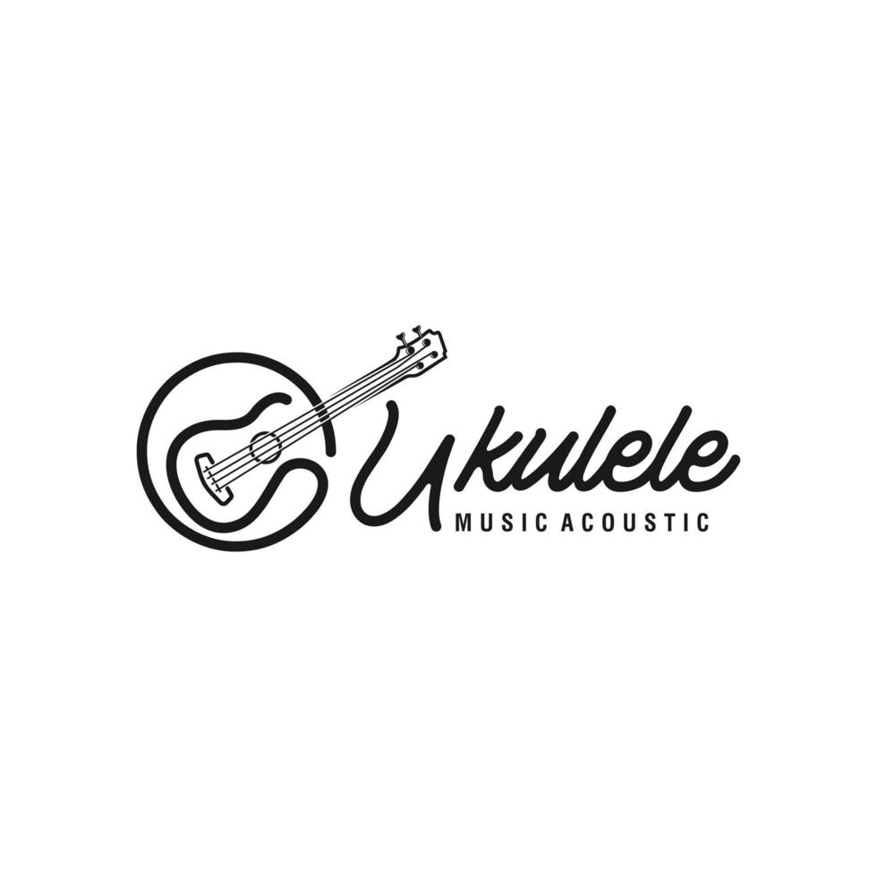 semplice minimalista tipografia ukulele musica logo design. vettore grafico. ukulele logo design.