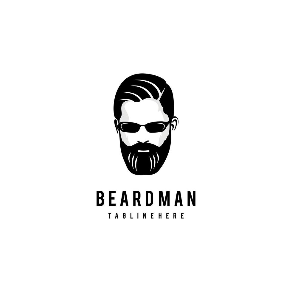 barba uomo logo design. eccezionale barbuto uomo logo. un' uomo con barba logotipo. vettore