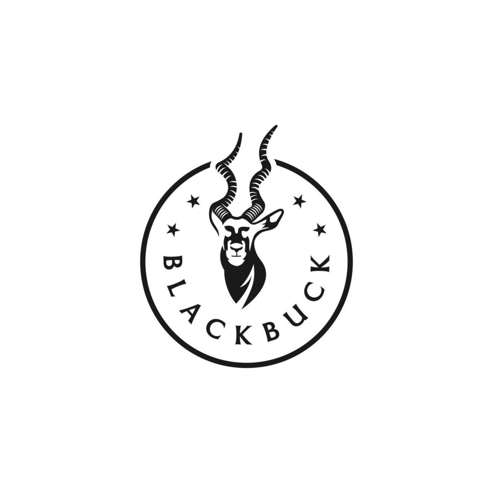 blackbuck logo design. Antelop India sagoma. blackbuck logo design modello. vettore