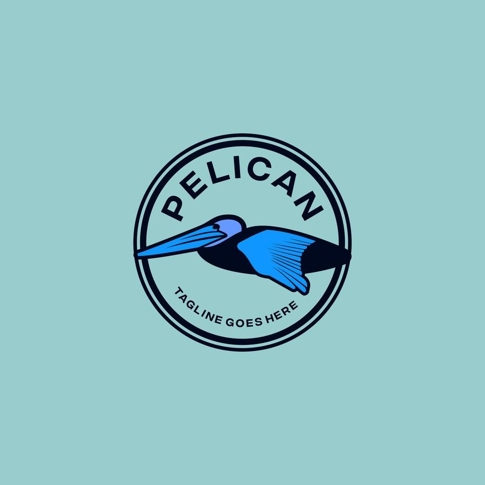 pellicano logo linea arte design grafico ispirazione vettore