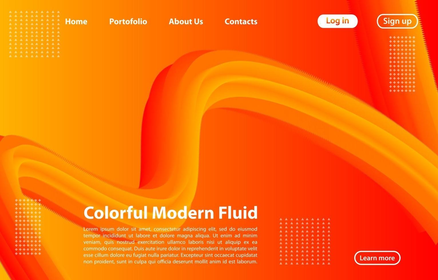 3d forma fluida astratta con gradiente. Concetto di pagina di destinazione in colore arancione. sfondo di forme geometriche di colore arancione astratto. vettore